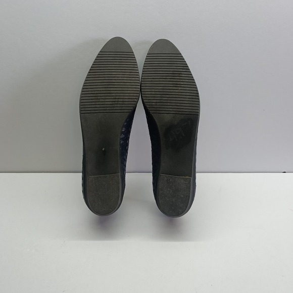 Vtg Salvatore‎ Ferragamo Size 7.5B Lace-up Shoes Blue Snake Embossed Oxfords - Picture 8 of 8